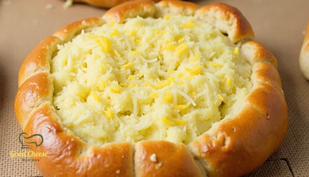 Golden, flaky Cheese Gipfeli with a rich, cheesy filling.